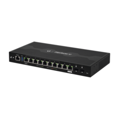 UBIQUITI NETWORKS EdgeRouter 12, con 10 puertos 10/100/1000 Mbps + 2 puertos SFP, con funciones avanzadas de ruteo MOD: ER-12