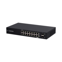 UBIQUITI NETWORKS EdgeSwitch 18X Administrable para WISP asequible y sin ventilador con (16) puertos Gigabit RJ45 y (2) puertos SFP MOD: ES-18X