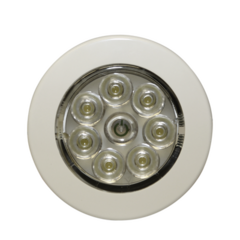 ECCO Mini luz de cortesía circular con bisel blanco de 2.8 pulgadas, 50 lumenes MOD: EW0220
