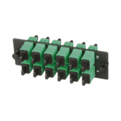 PANDUIT Placa Acopladora de Fibra Optica FAP, Con 12 Conectores SC/APC (12 Fibras), Para Fibra Monomodo OS1/OS2, Color Verde MOD: FAP12WAGSCZ