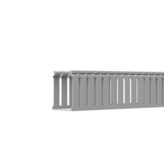 PANDUIT Canaleta Ranurada de PVC con Tapa, Tipo F, 108 mm de Ancho, 79.2 mm de Alto y 2 m de Largo, Color Gris FC4X3LG2