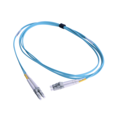 SIEMON Jumper de Fibra Óptica Multimodo 50/125 XGLO OM3, LC-LC Duplex, OFNR, Color Aqua, 2 Metros MOD: FJ2-LCLC5L-02AQ