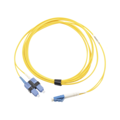 SIEMON Jumper de Fibra Óptica Monomodo (OS2), XGLO, LC/UPC-SC/UPC Duplex, OFNR, Color Amarillo, 10 Metros MOD: FJ2-LCUSCUL-10