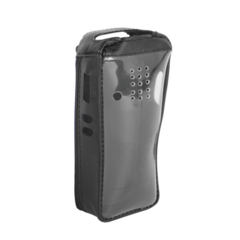 SYSCOM Funda Reforzada de Piel con Frente Transparente para Radios TK-2312/ TK3312K. MOD: FSM-TK-2312T