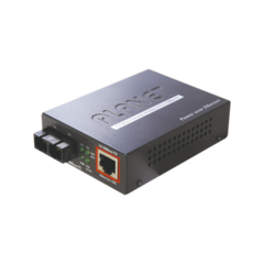 PLANET Convertidor de medios 100 Mbps UTP PoE/fibra óptica Mono-Modo hasta 15 Km, conector SC MOD: FTP-802S15