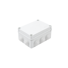 GEWISS Caja de derivación de PVC Auto-Extinguible con 10 entradas, tapa y tornillo de media vuelta de 1/4", 150x110x70 MM, Para Exterior (IP55) MOD: GW-44-026