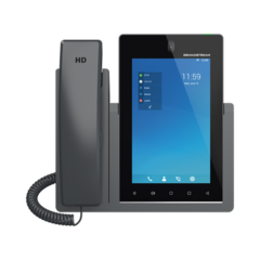GRANDSTREAM Teléfono IP Android 11, 16 líneas SIP con 16 cuentas, pantalla táctil 7", puertos Gigabit, Wi-Fi, Bluetooth, PoE, codec Opus, IPV4/IPV6 con gestión en la nube GDMS GXV3470