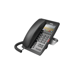 FANVIL ( Color Negro) Teléfono IP Hotelero de gama alta, pantalla LCD de 3.5 pulgadas a color, 6 teclas programables para servicio rápido (Hotline), PoE H5