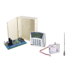 PIMA Panel de alarma Hibrido de 8 a 16 zonas soporta receptor inalámbrico y cuádruple comunicador ala central línea telefónica, Celular, radio o TCP/IP re quiere módulos incluye teclado alfanumérico H8-RXN400-TRUH