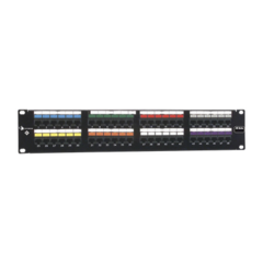 SIEMON Patch Panel UTP HD6 de 48 puertos, Precargado con Jacks Categoría 6, Plano, 2UR MOD: HD6-48