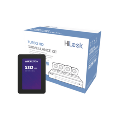 HiLook by HIKVISION KIT TurboHD 1080p + SSD de 1 TB (1024 GB) / DVR 4 canales / 4 Cámaras Bala de Metal / Fuente de Poder / 1 SSD 1024G / Accesorios de Instalación HL24LQKITS-M(B)/1TB