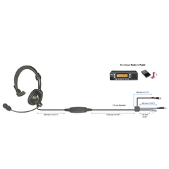 PRYME Diadema ligera de 1 auricular acolchonado para radios móviles Kenwood con cancelación de ruido MOD: HLPSALM01J