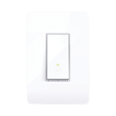 TP-LINK Interruptor Inteligente Wi-Fi, 100 - 120V~, 50/60Hz, 15.0A, compatible con Amazon Alexa y Google Assistant, color blanco. MOD: HS200