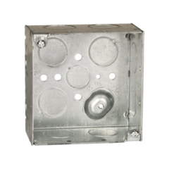 RACO Caja Cuadrada Galvanizada de 4 x 4" / Profundidad 2 1/8 / 11 Entradas de 3/4" y 1 de 1/2". MOD: HUB-231