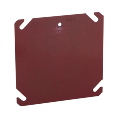 RACO Tapa Cuadrada Para Caja Galvanizada de 4" / Color Rojo. HUB-911-8