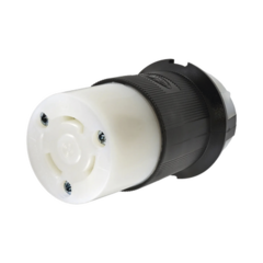 HUBBELL Conector Industrial con Bloqueo de Media Vuelta / 30 A 125 V CA / 2 Polos 3 Hilos / Color Blanco y Negro / Nema L5-30R. MOD: HUB-HBL2613 - comprar en línea