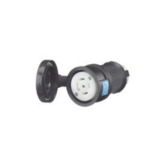 HUBBELL Conector Industrial con Bloqueo de Media Vuelta / 30 A 120/208 V CA / Nema L21-30R / 4 Polos 5 Hilos / Color Blanco y Negro / / Grado Industrial. HUB-HBL-2813