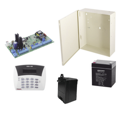 PIMA Kit de Alarma 6 zonas con Panel de Alarma, Teclado, Gabinete, Batería y Transformador. MOD: HUNTER-6-KTB