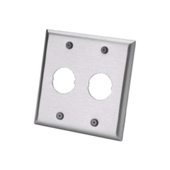 PANDUIT Placa de Pared Doble IndustrialNet™, Para 2 Conectores Industriales, de Acero Inoxidable MOD: IAEFP2-2G