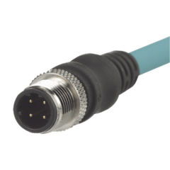 PANDUIT Cable de Conexión IndustrialNet Cat5e, Con Conector Recto M12 D-Code Macho en Ambos Extremos, Blindado S/FTP, Forro TPO, Color Azul Cerceta, 1 Metro MOD: ICD11T1NTL1M