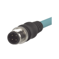 PANDUIT Cable de Conexión IndustrialNet Cat5e, de M12 D-Code Macho Recto a M12 D-Code Macho Angulado, Blindado S/FTP, Forro TPO, Color Azul Cerceta, 1 Metro MOD: ICD12T1NTL1M