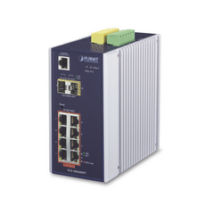 PLANET Switch Industrial Administrable Capa 2, 8 puertos PoE Gigabit 802.3af/at, 2 Puertos SFP de 1 / 2.5 Gigabit, Entrada de Voltaje Secundaria para Fuente Redundante IGS-10020HPT