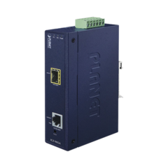 PLANET Convertidor de Medios Industrial Administrable, Puerto Ethernet 10/100/1000 BASE-T a Puerto SFP 100/1000X MOD: IGT-905A