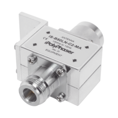 POLYPHASER Protector RF Coaxial Para 10 a 1000 MHz Con Ceja Frontal Con Conectores N Macho y N-Hembra, 50 Ω MOD: IS-B50LN-C2-MA