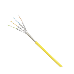 PANDUIT Bobina de Cable Blindado S/FTP Categoría 6, Uso Industrial con Resistencia al Aceite, Rayos UV y Abrasión, Multifilar (Flexible), Color Amarillo, Bobina de 500m MOD: ISX6004AYL-LED