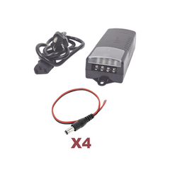 EPCOM POWERLINE Kit con fuente EPCOM con salida de 12 Vcc a 5 Amper con 4 salidas / Incluye conectores MOD: K1-PS12DC4C