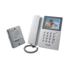 SYSCOM VIDEO Kit de TV Portero con auricular y funcion de telefono integrado, Monitor a color 4" KCV-340