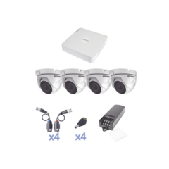 EPCOM KIT TurboHD 720p / DVR 4 Canales / 4 Cámaras Eyeball 92° visión (exterior) / Transceptores / Conectores / Fuente de Poder Profesional MOD: KESTXLT4EW