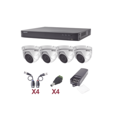 EPCOM KIT TurboHD 1080p / DVR 4 Canales / 4 Cámaras Eyeball (exterior 2.8 mm) / Transceptores / Conectores / Fuente de Poder Profesional MOD: KEVTX8T4EW