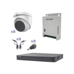 EPCOM KIT TurboHD con Audio 1080p / DVR 8 Canales / 8 Cámaras Domo (exterior 2.8 mm) / Transceptores / Conectores / Fuente de Poder / AUDIO POR COAXITRON MOD: KEVTX8T8EG/A