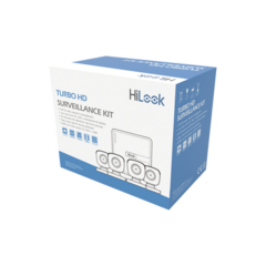 HiLook by HIKVISION KIT TurboHD 720p / DVR 4 canales / 4 Cámaras Bala de Policarbonato / 4 Cables 18 Mts / 1 Fuente de Poder Profesional MOD: KIT7204BP