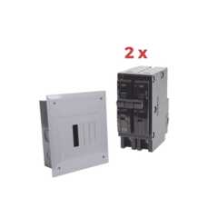 CHINT Kit Centro de Carga 4P para empotrar con 2 Interruptores Térmicos de 2 Polos, 20Amp 120/240Vca 10kA. KITC2Q420E