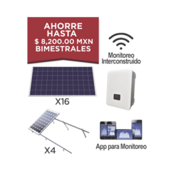 SYSCOM Kit solar para interconexión de 5 KW de potencia, 220 Vca con inversor cadena y paneles policristalinos. MOD: KITEPCOM5K330