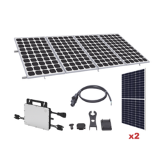 HOYMILES Kit Solar para Interconexión de 1.1 KW de Potencia Pico 220Vcc con Microinversor y 2 Módulos de 550 W (Incluye Montaje ) KITHMS1K550