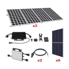 HOYMILES Kit Solar para Interconexión de 3.3 KW de Potencia Pico 220Vcc con Microinversor y 6 Módulos de 550 W (Incluye Montaje) KIT-HMS-3K-550SP