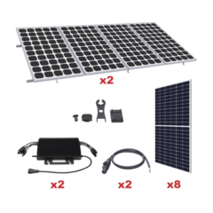 HOYMILES Kit Solar para Interconexión de 4.4KW de Potencia Pico 220Vcc con Microinversor y 8 Módulos de 550 W (Incluye Montaje ) KITHMS4K550SP