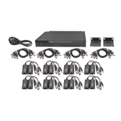 EPCOM TITANIUM Kit de 16 canales para transmisión de ALIMENTACION ( de 36 Vcc a 12 Vcc) y video (HD-TVI) a distancias de hasta 250 m. MOD: KIT-TT-16-PV-TURBO