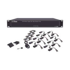 EPCOM TITANIUM Kit de TRANSCEPTOR ACTIVO DE 16 Canales / VIDEO+PODER en un solo Cable UTP / 150m en 4K, 200m en 5 MP/ Envía 36 Vcc y recibe 12 Vcc / TODO INCLUIDO PARA RACK / Compatible con cámaras HD-TVI/CVI/AHD/CVBS / Instalación Limpia MOD: KITTT16PVTURBOX