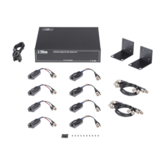 EPCOM TITANIUM Kit de TRANSCEPTOR ACTIVO DE 8 CANALES / VIDEO+PODER en un solo Cable UTP / 150 metros en 4K, 200 metros en 5 MP/ Envía 36 Vcc y Recibe 12 Vcc / TODO INCLUIDO PARA RACK / Compatible con cámaras HD-TVI/CVI/AHD/CVBS / INSTALACIÓN LIMPIA MOD: KITTT8PVTURBOX