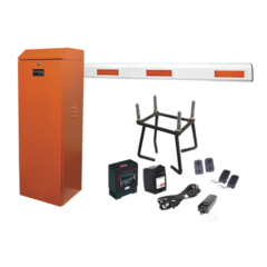 AccessPRO Kit COMPLETO Barrera Derecha XBF naranja / 3M / Incluye Sensor de masa, Transformador, Lazo, Ancla, Fotoceldas y 2 Controles Inalámbricos MOD: KIT-XBF-RN