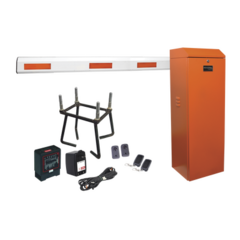 ACCESSPRO Kit COMPLETO Barrera Izquierda XB NARANJA / Brazo telescópico 3.6 ~ 5.5 M / Incluye Sensor de masa, Transformador, Lazo, Ancla, Fotoceldas y 2 Controles Inalámbricos MOD: KIT-XBS-LN