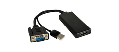 KRAMER ADC-GM/HF Cable adaptador VGA de 15 pines HD (M) a HDMI (F) con conector USB–A.