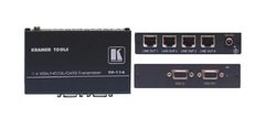 KRAMER Transmisor sobre Par Trenzado Gráficos de Video por Ordenador y HDTV y Distribuidor Amplificador 1:4