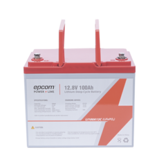 EPCOM POWERLINE Batería de Litio Ciclo Profundo, 12.8 Vcc 100Ah (LiFePO4) , Solar, Marina, Máximo 100 A de Descarga LI100A12C