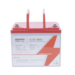 EPCOM POWERLINE Batería de Litio Ciclo Profundo, 12.8 Vcc 100Ah (LiFePO4 de Celdas Cilíndricas) , Solar, Marina, Máximo 100 A de Descarga LI100A12CV