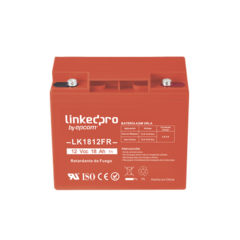 LINKEDPRO BY EPCOM Batería 12 Vcc / 18 Ah / UL / Tecnología AGM-VRLA / Retardante a la Flama / Para uso en equipo electrónico, Alarmas de Intrusión / Incendio/ Control de acceso / Video Vigilancia / Terminales F1 y F2. LK1812FR